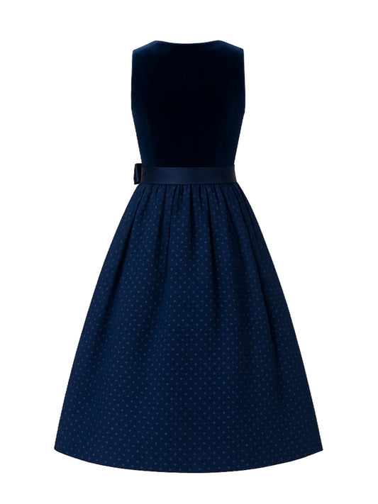 Blau Dirndl mit Gerader Ausschnitt - SVEA