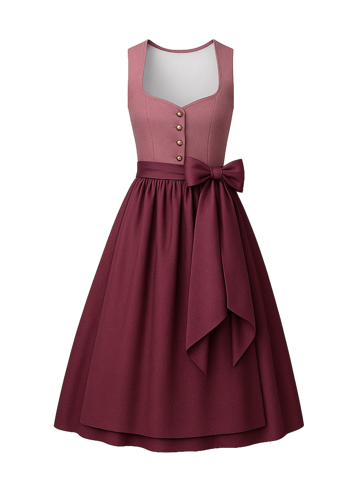 Rosa Dirndl mit Gerader Ausschnitt - EMMA
