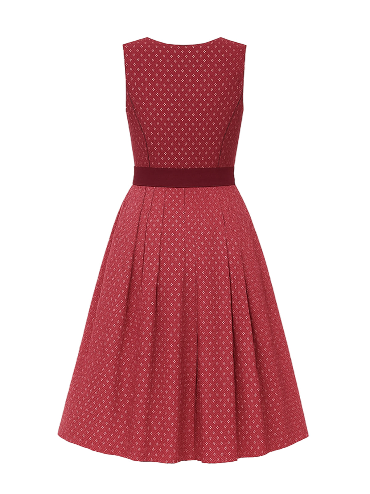 Rot Dirndl mit Gerader Ausschnitt - FRANZISKA