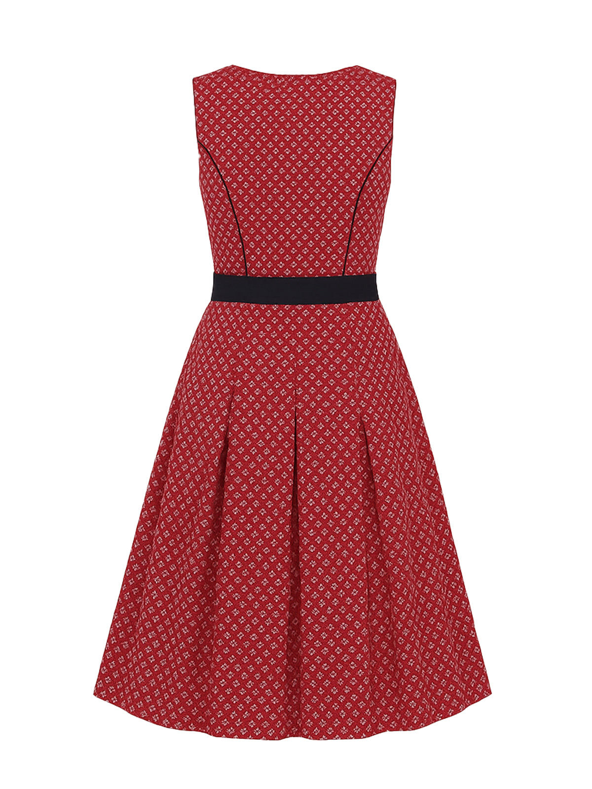 Rot Dirndl mit Gerader Ausschnitt - THERESE