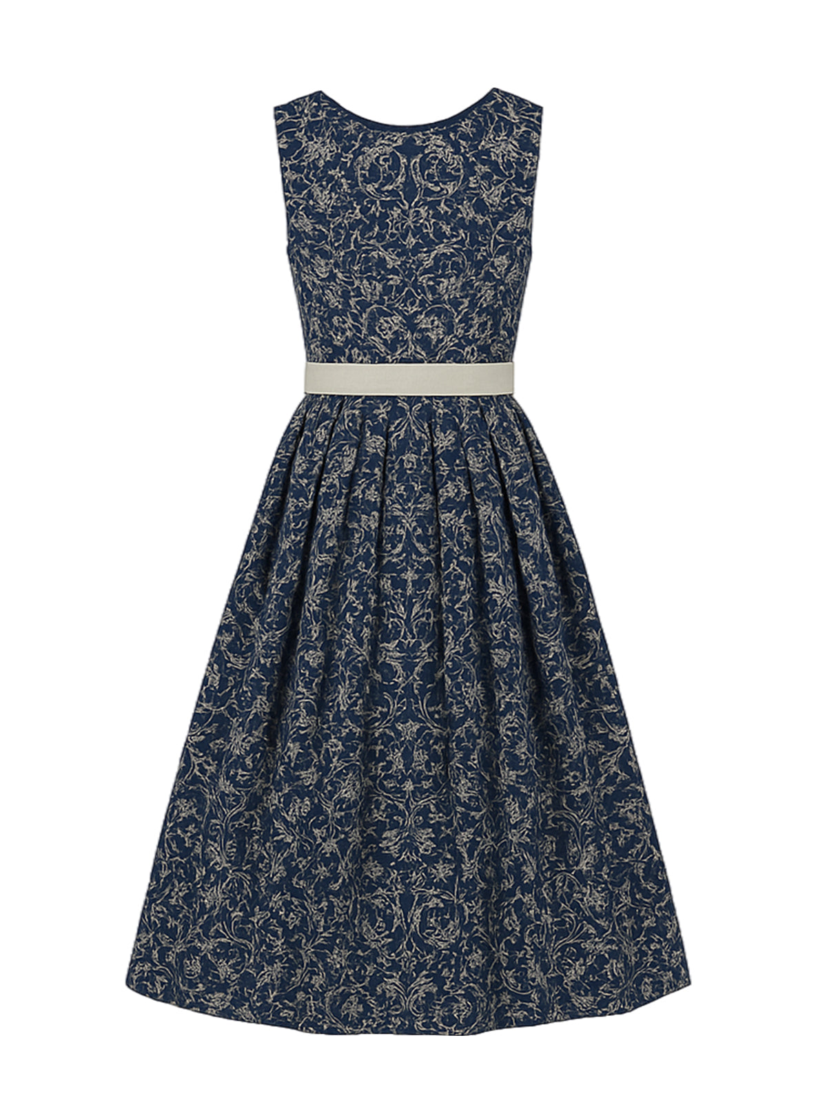 Blau Dirndl mit Gerader Ausschnitt - KERSTIN