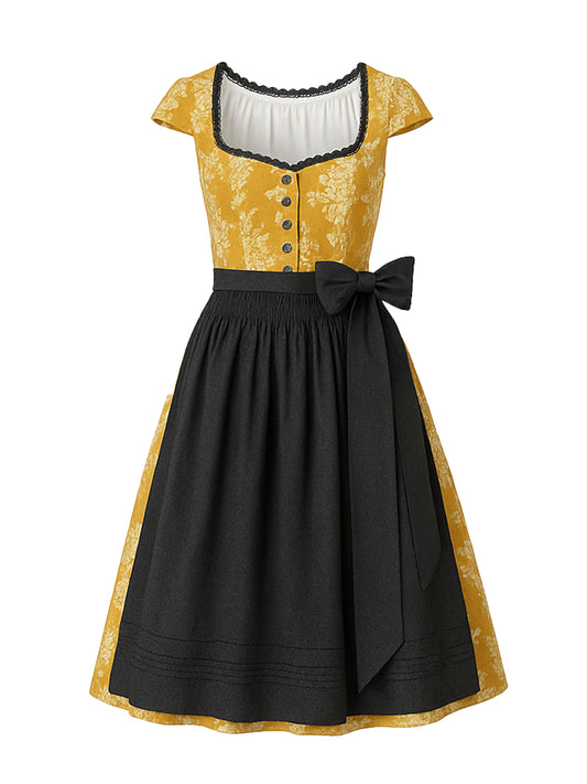 Gelb Dirndl mit Herz-Ausschnitt - DIANA