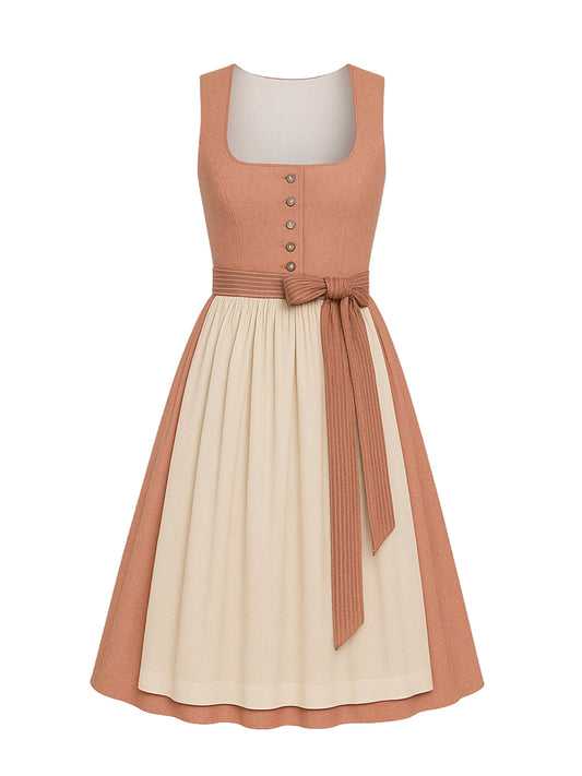 Rosa Dirndl mit Gerader Ausschnitt - HELENE