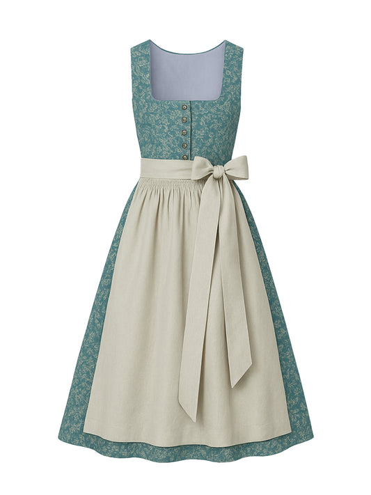 Grün Dirndl mit Gerader Ausschnitt - CLARISSA