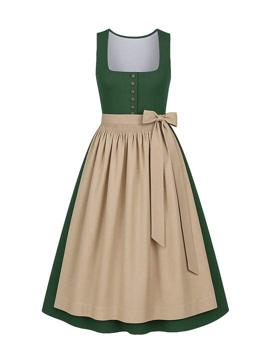 Grün Dirndl mit Gerader Ausschnitt - NOEMI