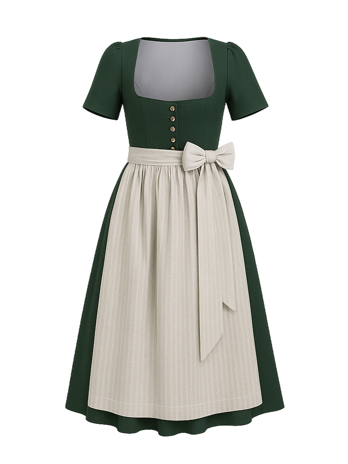 Grün Dirndl mit Gerader Ausschnitt - ELISABETH