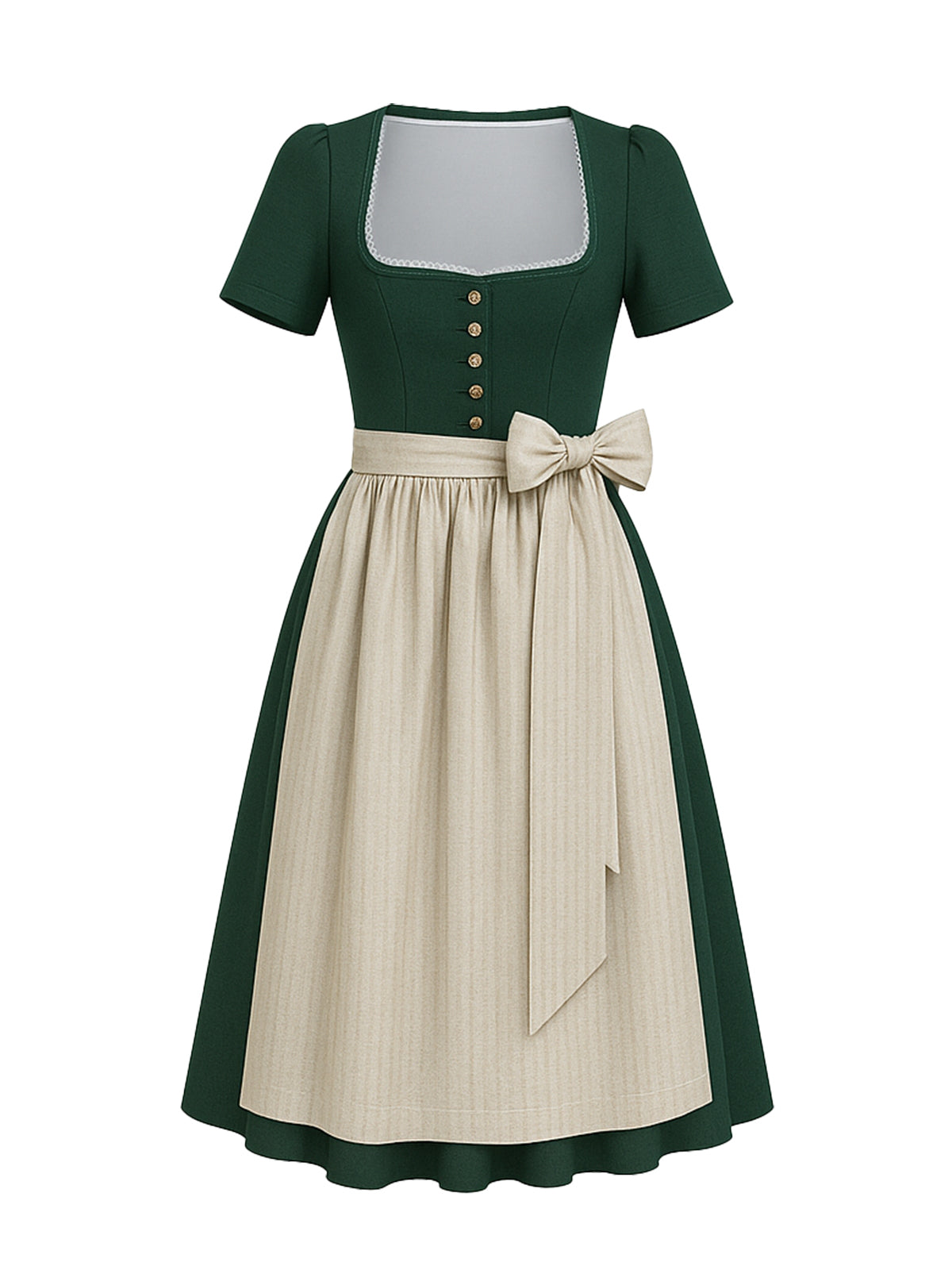 Grün Dirndl mit Gerader Ausschnitt - MANUELA